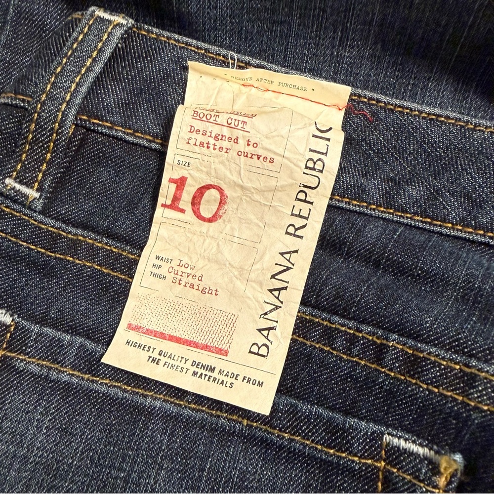 Banana Republic Dark Blue Jeans Size 10 NWT - Picture 2 of 9